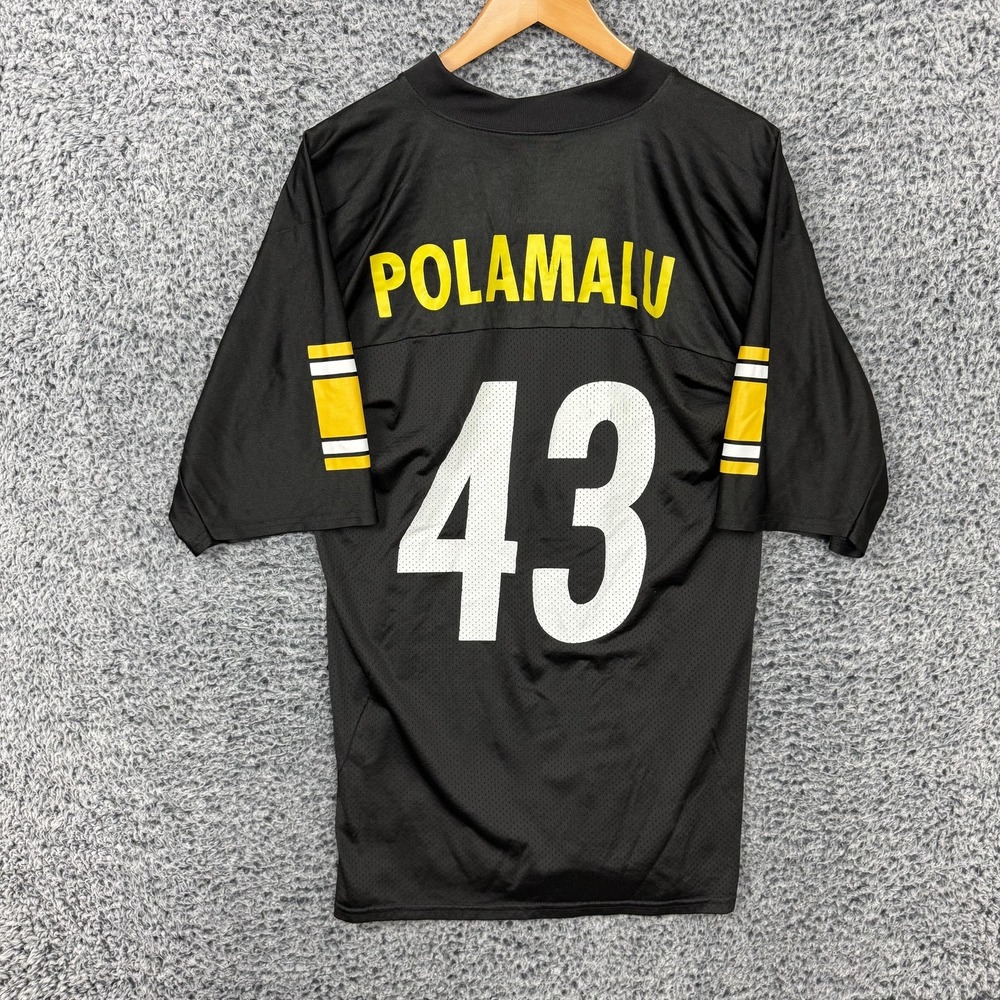 Pittsburgh Steelers Jersey Mens Medium Black NFL Troy Polamalu #43 Reebok M